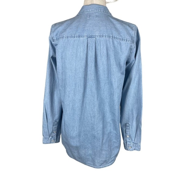 J Crew Chambray Long Sleeve Top - Picture 3 of 9